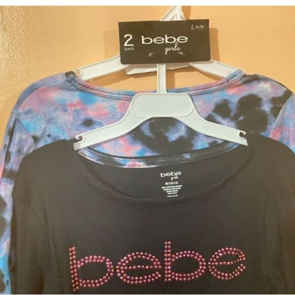 🛍️BeBe Girls 2 Pack multicolor Tops Shirts long sleeve Size: Medium 10/12🎀 - Picture 5 of 10